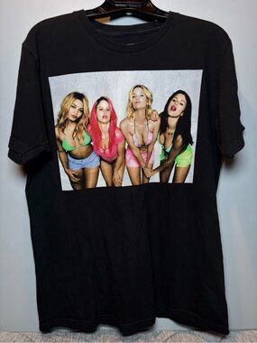 Spring Breakers Ripple Junction Black Graphic Tee Front & Back Hits RARE 2012 Lg